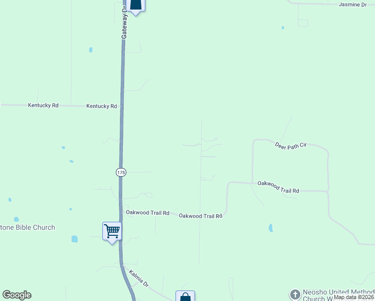 map of restaurants, bars, coffee shops, grocery stores, and more near 4127-4251 Wildlife Road in Neosho