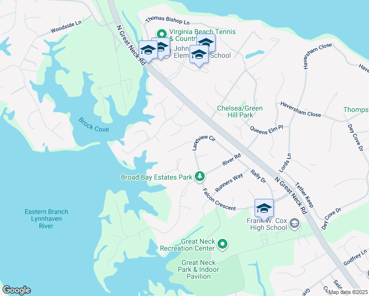 map of restaurants, bars, coffee shops, grocery stores, and more near 2805 Ocean Mist Court in Virginia Beach