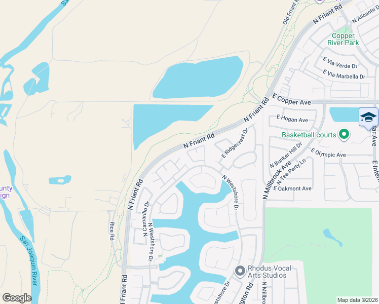 map of restaurants, bars, coffee shops, grocery stores, and more near 10755 North Windham Bay Circle in Fresno