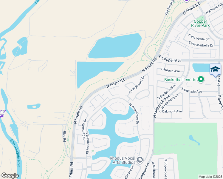 map of restaurants, bars, coffee shops, grocery stores, and more near 10756 North Windham Bay Circle in Fresno