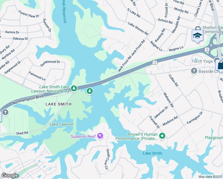 map of restaurants, bars, coffee shops, grocery stores, and more near 5133 Crystal Point Drive in Virginia Beach