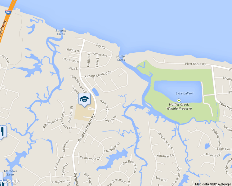 map of restaurants, bars, coffee shops, grocery stores, and more near 6732 Burbage Landing Circle in Suffolk