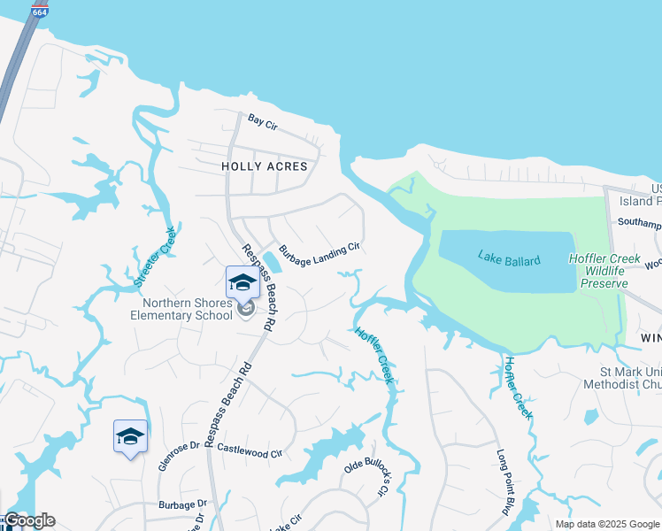 map of restaurants, bars, coffee shops, grocery stores, and more near 6732 Burbage Landing Circle in Suffolk