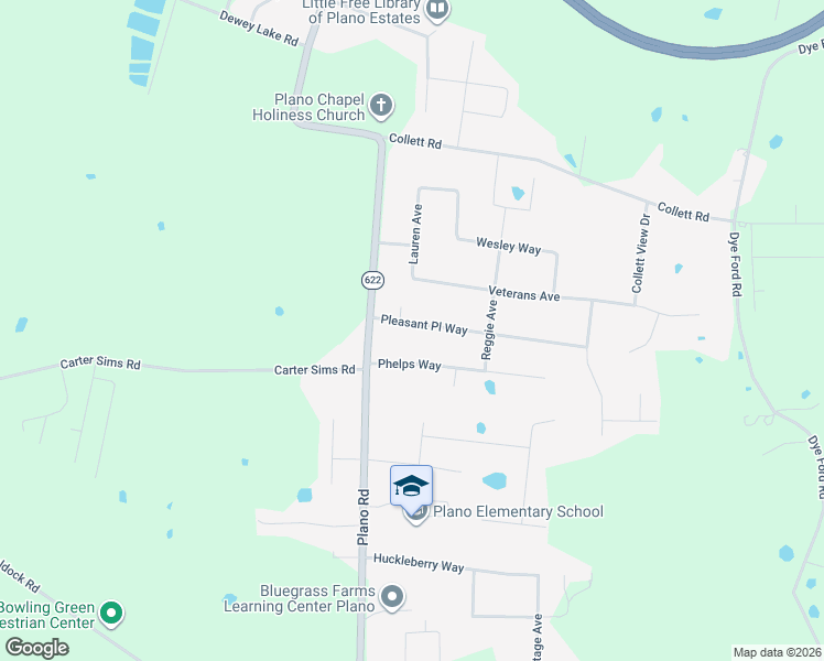 map of restaurants, bars, coffee shops, grocery stores, and more near 119 Pleasant Pl Way in Bowling Green