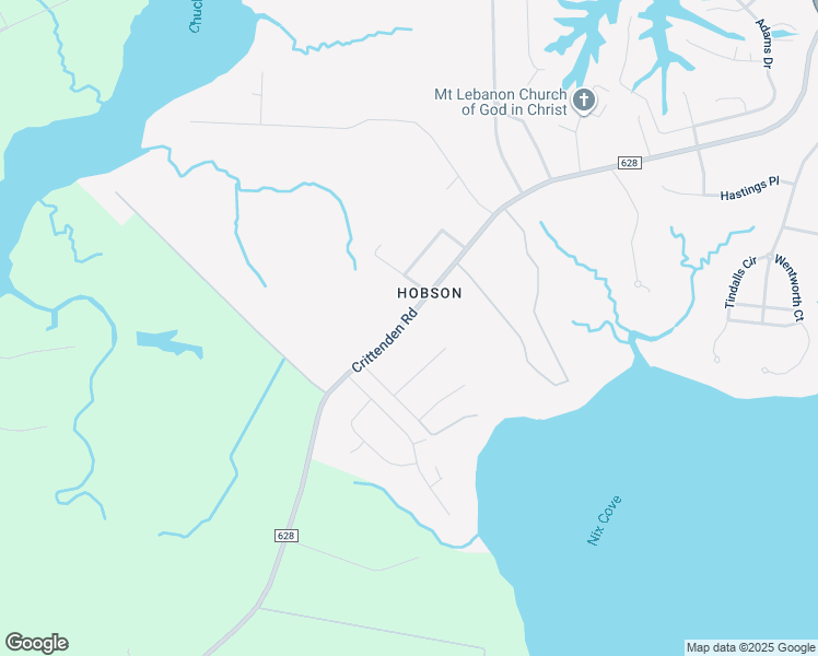 map of restaurants, bars, coffee shops, grocery stores, and more near 8272 Crittenden Road in Suffolk