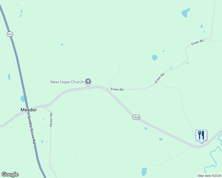 map of restaurants, bars, coffee shops, grocery stores, and more near 26 Erwin Road in Scottsville