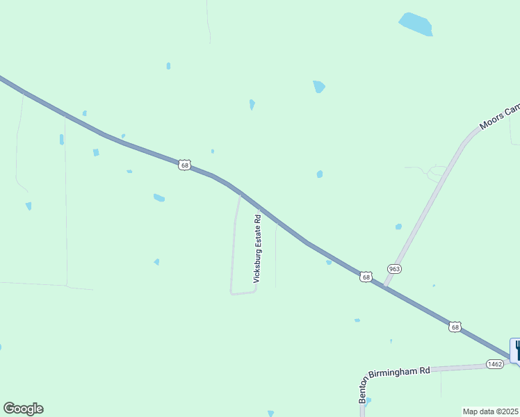map of restaurants, bars, coffee shops, grocery stores, and more near 1 Vicksburg Estate Road in Benton