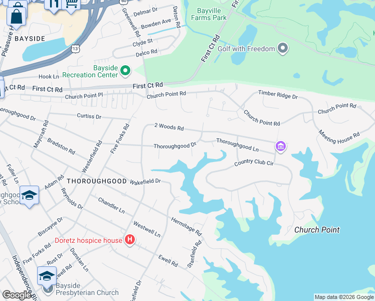 map of restaurants, bars, coffee shops, grocery stores, and more near 4321 Thoroughgood Drive in Virginia Beach