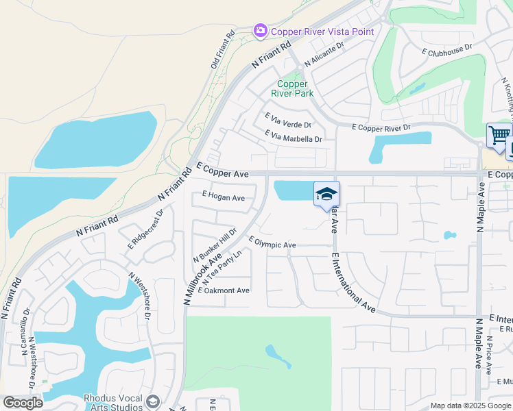 map of restaurants, bars, coffee shops, grocery stores, and more near 10840 North Bunkerhill Drive in Fresno