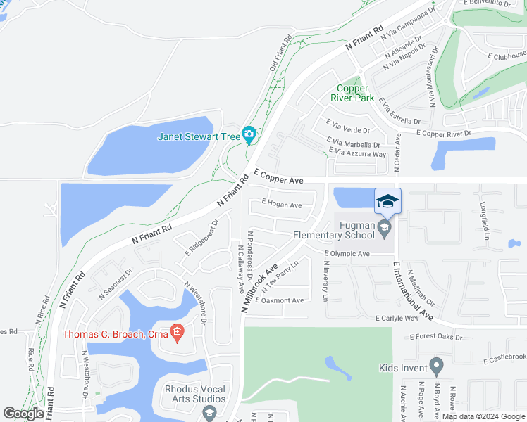 map of restaurants, bars, coffee shops, grocery stores, and more near 1042 East Royal Dornoch Avenue in Fresno