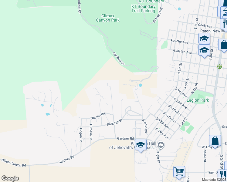 map of restaurants, bars, coffee shops, grocery stores, and more near 1001 Snead Street in Raton