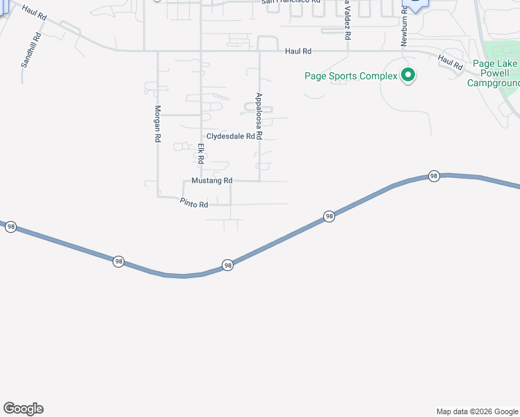 map of restaurants, bars, coffee shops, grocery stores, and more near 553 Pinto Road in Page