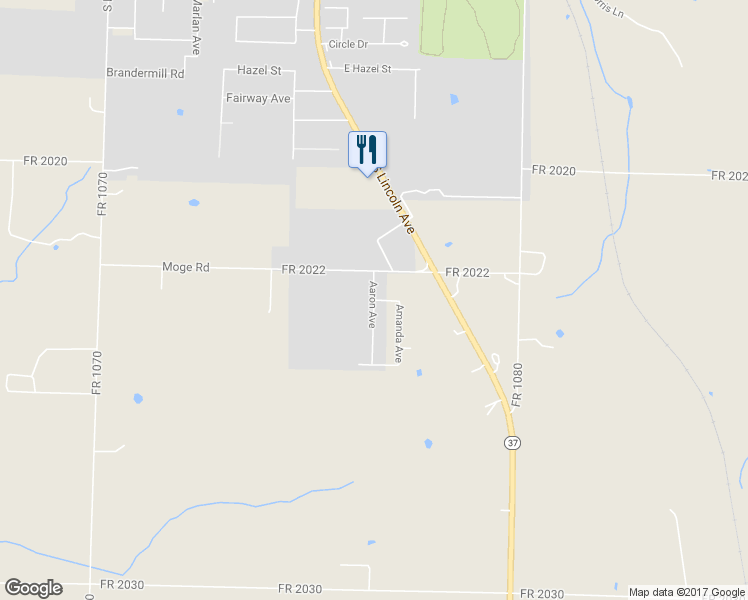 map of restaurants, bars, coffee shops, grocery stores, and more near Aaron Avenue in Monett