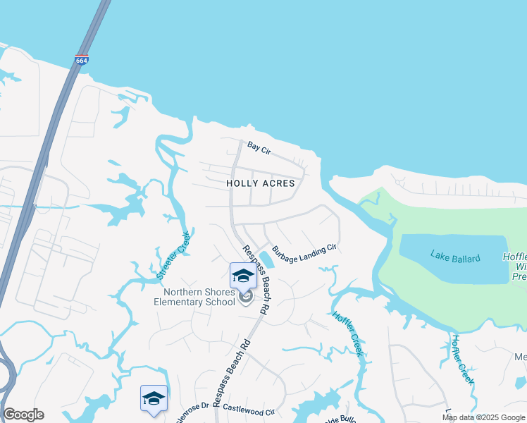 map of restaurants, bars, coffee shops, grocery stores, and more near 5021 Bay Circle in Suffolk