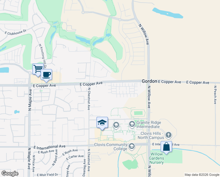 map of restaurants, bars, coffee shops, grocery stores, and more near 10979 North Blackberry Drive in Clovis