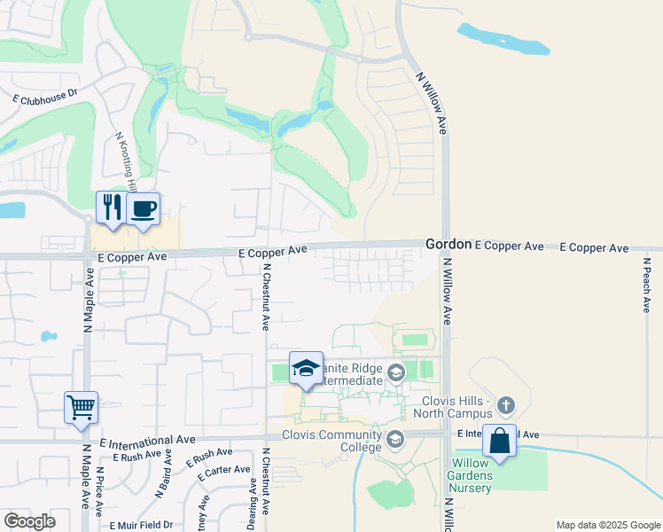 map of restaurants, bars, coffee shops, grocery stores, and more near 10979 North Blackberry Drive in Clovis