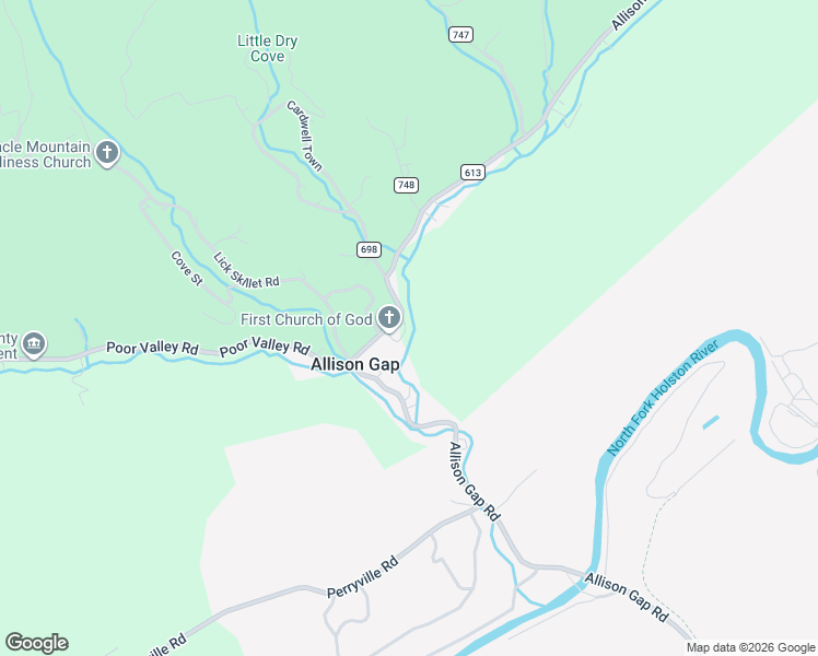 map of restaurants, bars, coffee shops, grocery stores, and more near 740-774 County Road 613 in Saltville