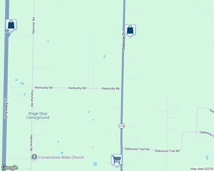 map of restaurants, bars, coffee shops, grocery stores, and more near 12654 Kentucky Road in Neosho
