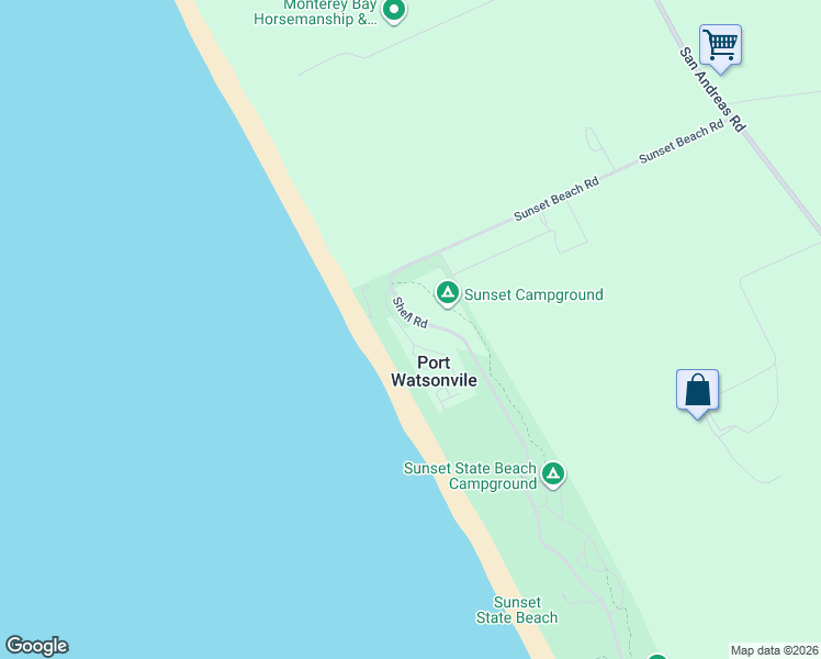 map of restaurants, bars, coffee shops, grocery stores, and more near 25 Sunset Drive in Watsonville