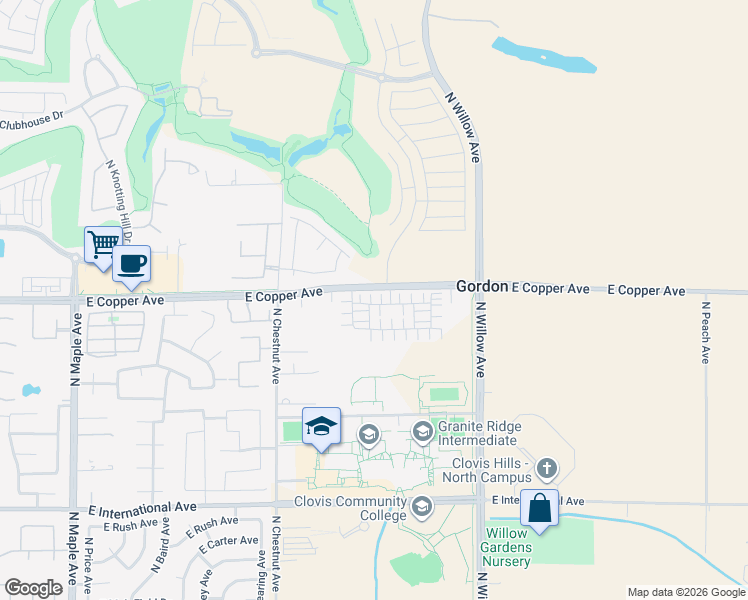 map of restaurants, bars, coffee shops, grocery stores, and more near 2732 East Teaberry Drive in Fresno