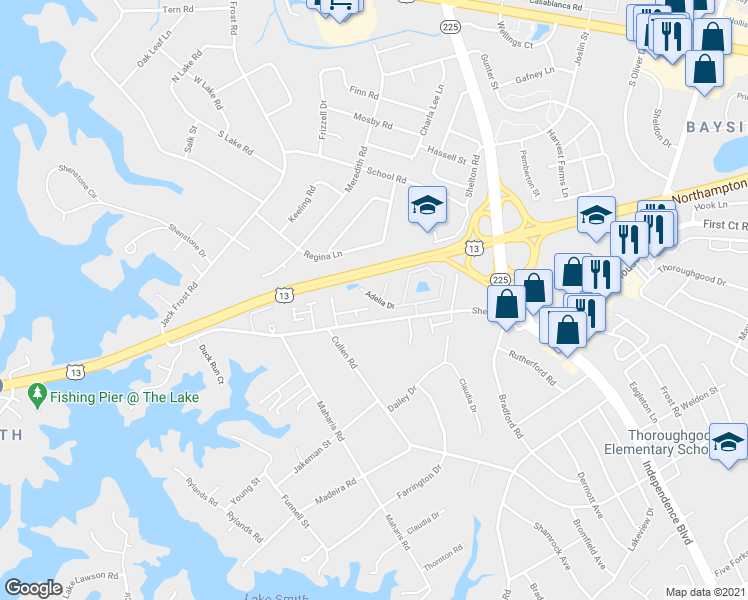 map of restaurants, bars, coffee shops, grocery stores, and more near 5004 Coltfield Court in Virginia Beach