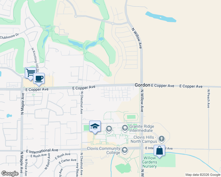 map of restaurants, bars, coffee shops, grocery stores, and more near 2732 East Teaberry Drive in Fresno