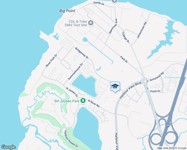 map of restaurants, bars, coffee shops, grocery stores, and more near 212 Stowe Drive in Suffolk