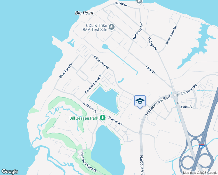map of restaurants, bars, coffee shops, grocery stores, and more near 212 Stowe Drive in Suffolk