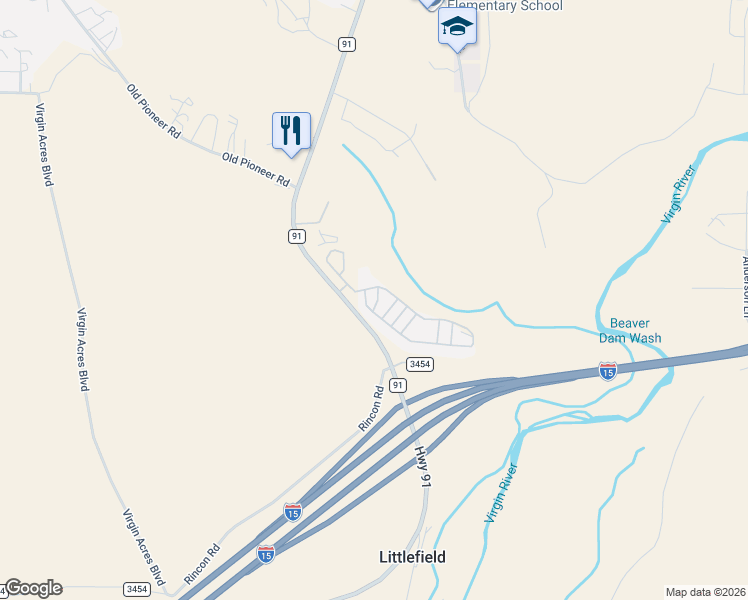 map of restaurants, bars, coffee shops, grocery stores, and more near 245 North Jane Russesll Way in Littlefield