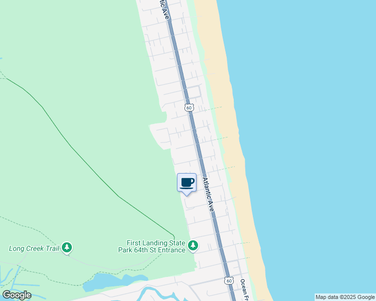 map of restaurants, bars, coffee shops, grocery stores, and more near 204 71st Street in Virginia Beach