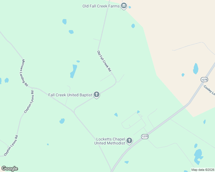 map of restaurants, bars, coffee shops, grocery stores, and more near Old Fall Creek Road in Monticello