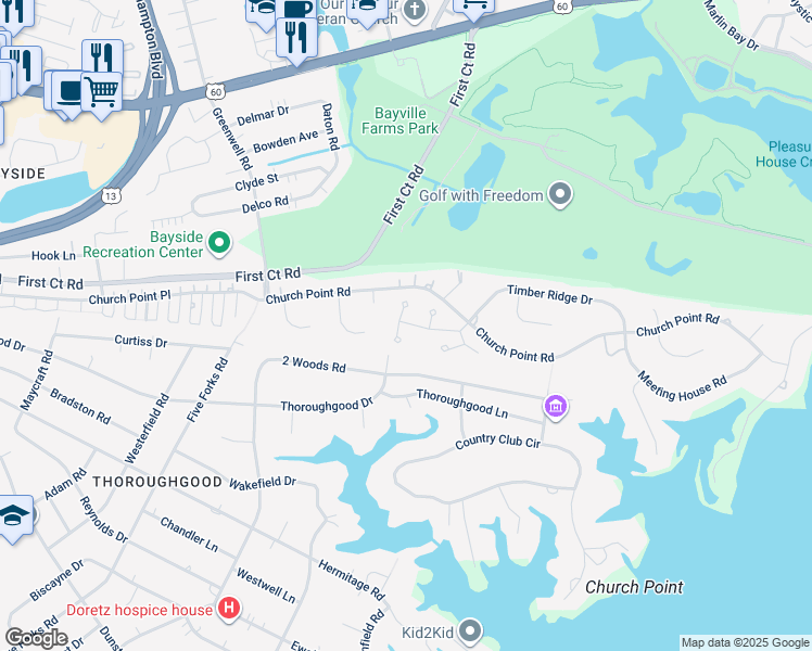 map of restaurants, bars, coffee shops, grocery stores, and more near in Virginia Beach
