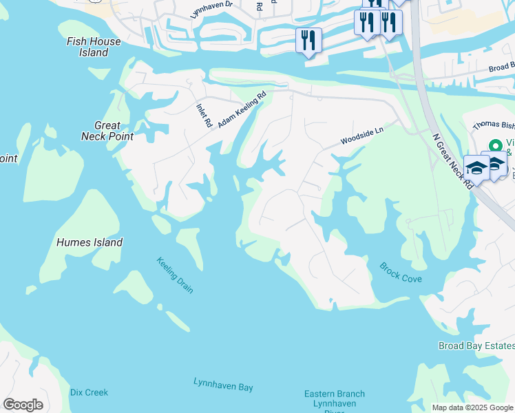 map of restaurants, bars, coffee shops, grocery stores, and more near 2924 Estates Drive in Virginia Beach