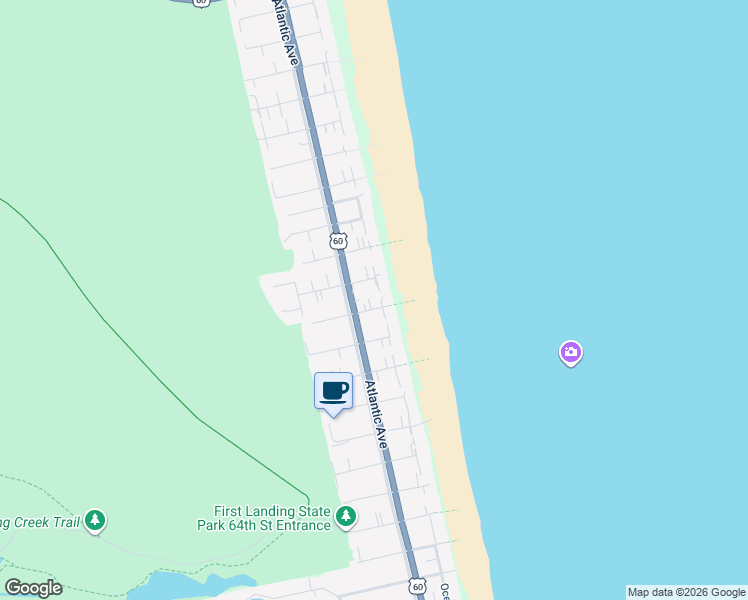 map of restaurants, bars, coffee shops, grocery stores, and more near 7109 U.S. 60 in Virginia Beach