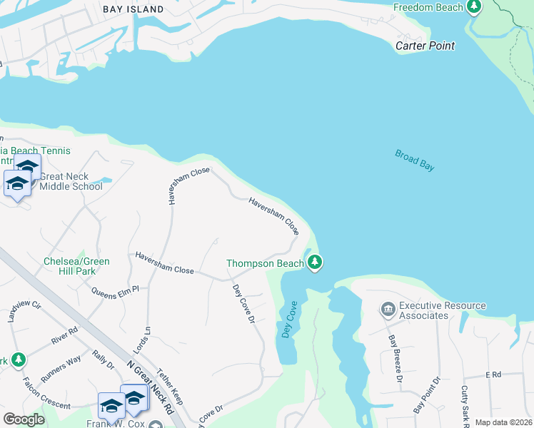 map of restaurants, bars, coffee shops, grocery stores, and more near 2348 Haversham Close in Virginia Beach