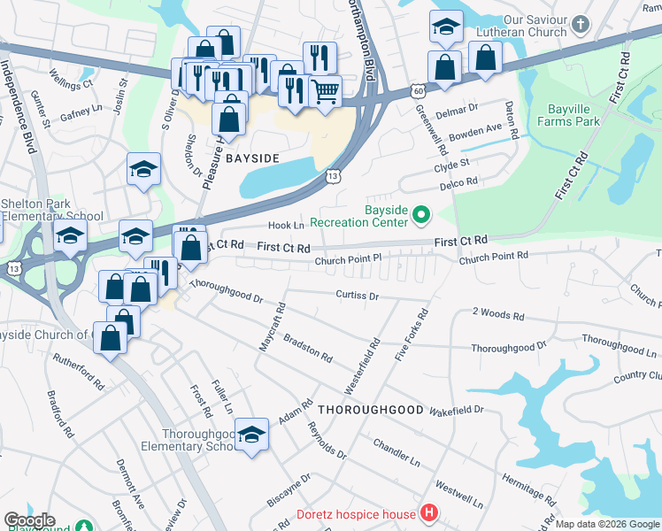 map of restaurants, bars, coffee shops, grocery stores, and more near 1700 Caversham Mews in Virginia Beach