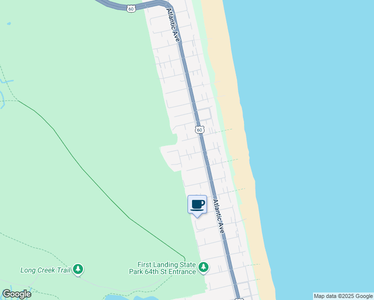map of restaurants, bars, coffee shops, grocery stores, and more near 213 72nd Street in Virginia Beach