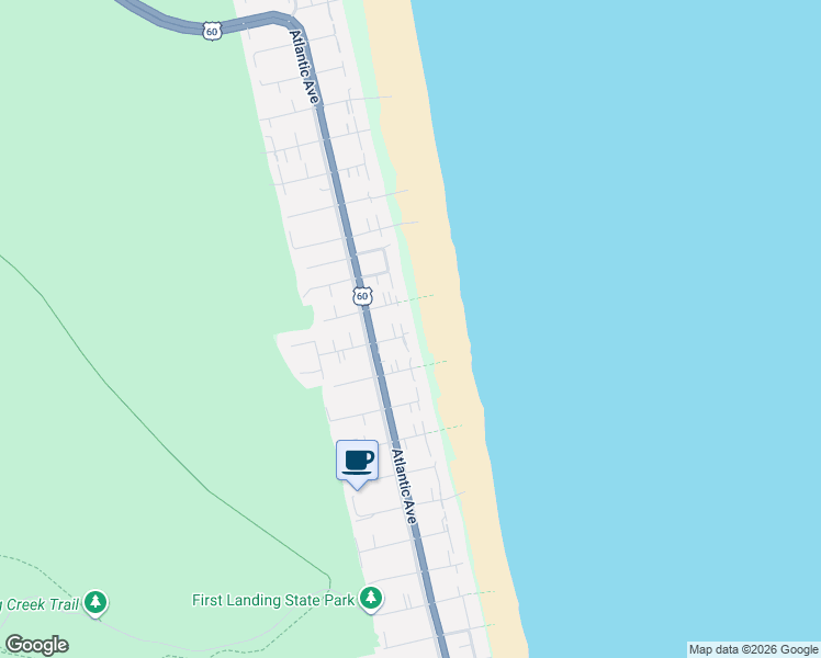 map of restaurants, bars, coffee shops, grocery stores, and more near 7202 Ocean Front Avenue in Virginia Beach