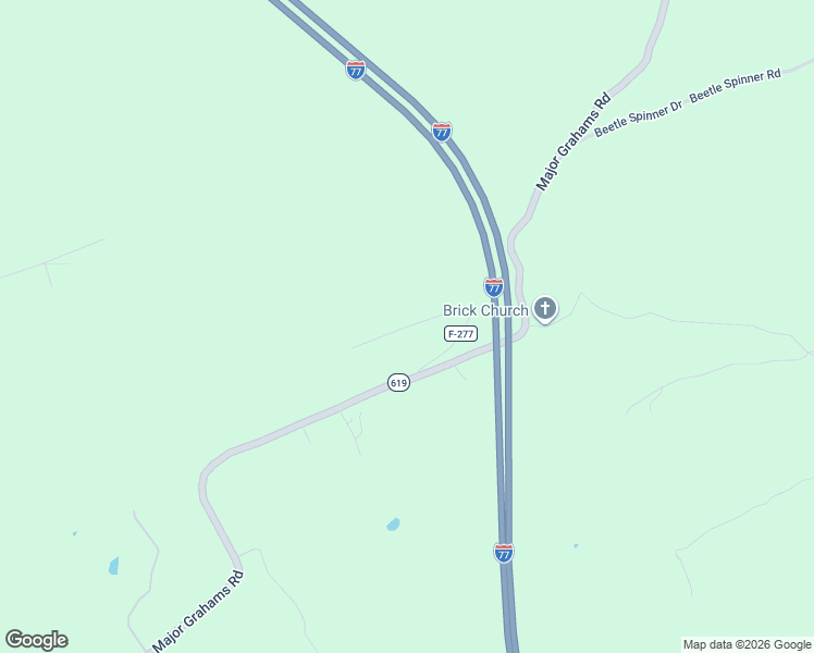 map of restaurants, bars, coffee shops, grocery stores, and more near State Route F-277 in Wythe County