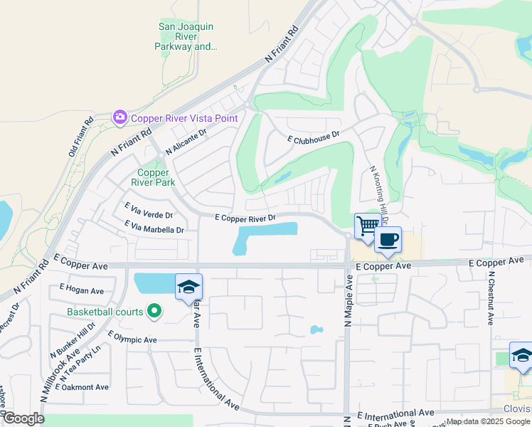 map of restaurants, bars, coffee shops, grocery stores, and more near 1642 East Autumn Sage Avenue in Fresno