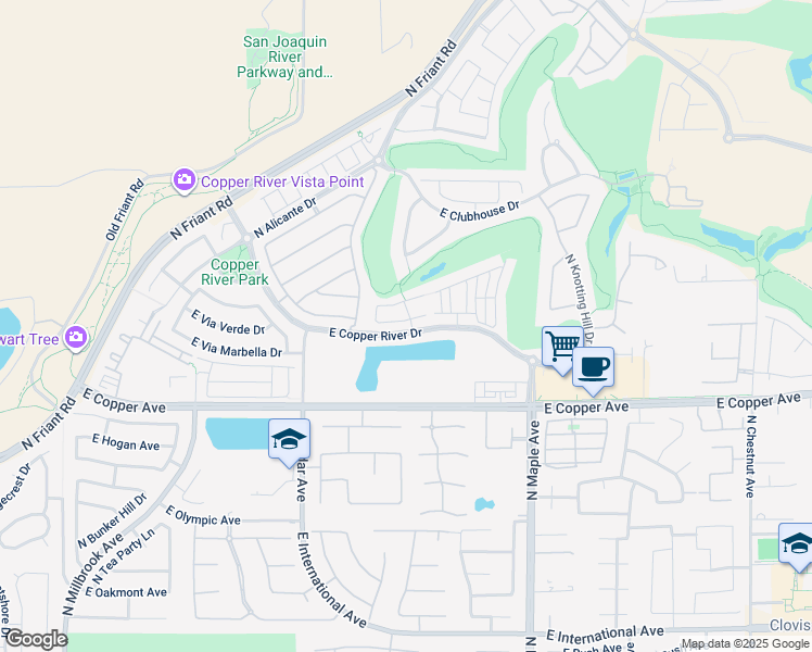 map of restaurants, bars, coffee shops, grocery stores, and more near 1647 East Autumn Sage Avenue in Fresno
