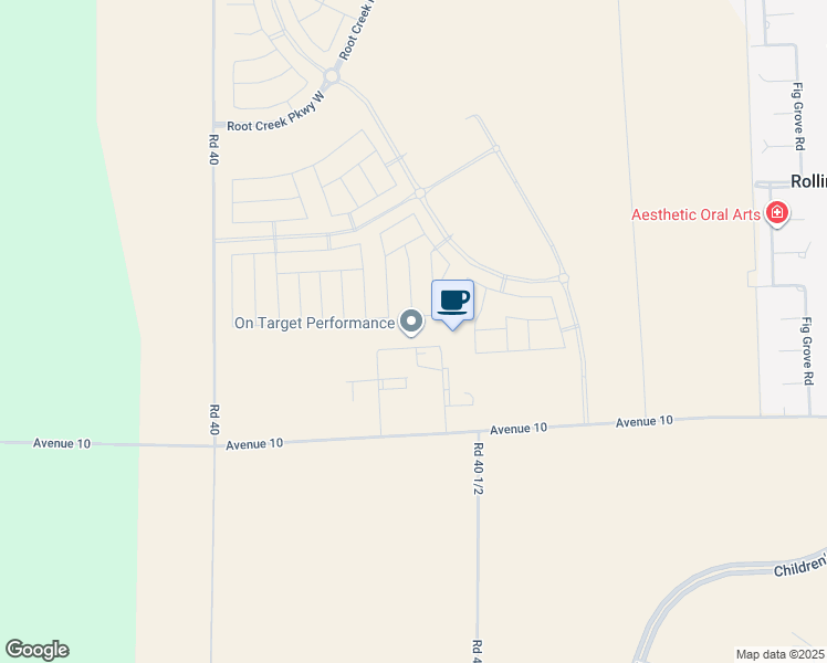 map of restaurants, bars, coffee shops, grocery stores, and more near 40405 Brickyard Drive in Madera