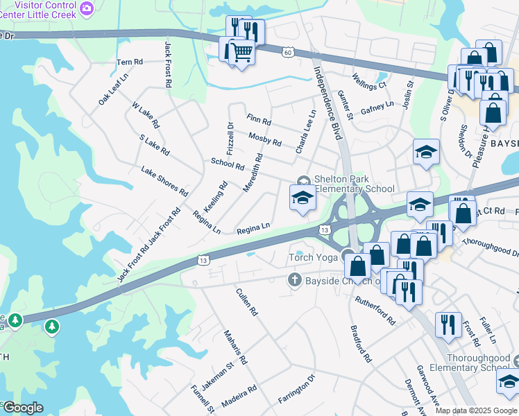 map of restaurants, bars, coffee shops, grocery stores, and more near 1716 Greenhouse Road in Virginia Beach