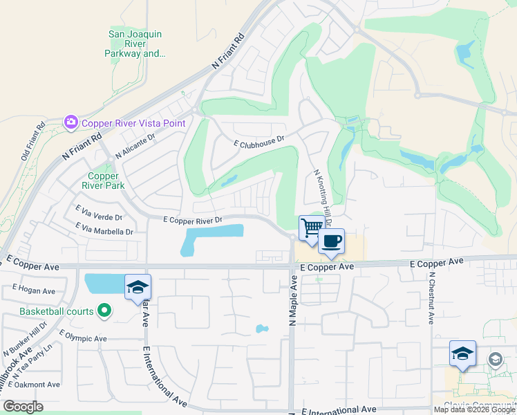 map of restaurants, bars, coffee shops, grocery stores, and more near 11322 North Garden Sage Avenue in Fresno