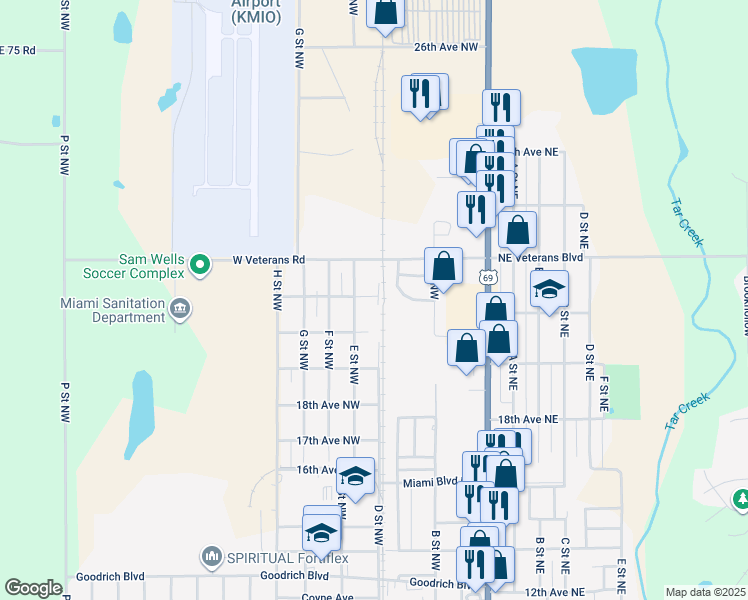 map of restaurants, bars, coffee shops, grocery stores, and more near 408 21st Avenue Northwest in Miami