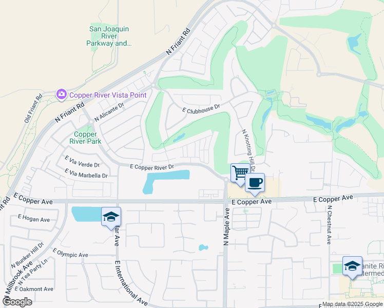map of restaurants, bars, coffee shops, grocery stores, and more near 11328 North Sageberry Way in Fresno
