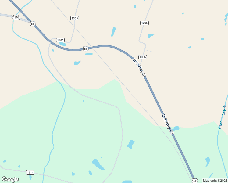 map of restaurants, bars, coffee shops, grocery stores, and more near State Highway 1022 in Bardwell