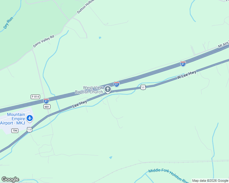 map of restaurants, bars, coffee shops, grocery stores, and more near 8638 Lee Highway in Rural Retreat