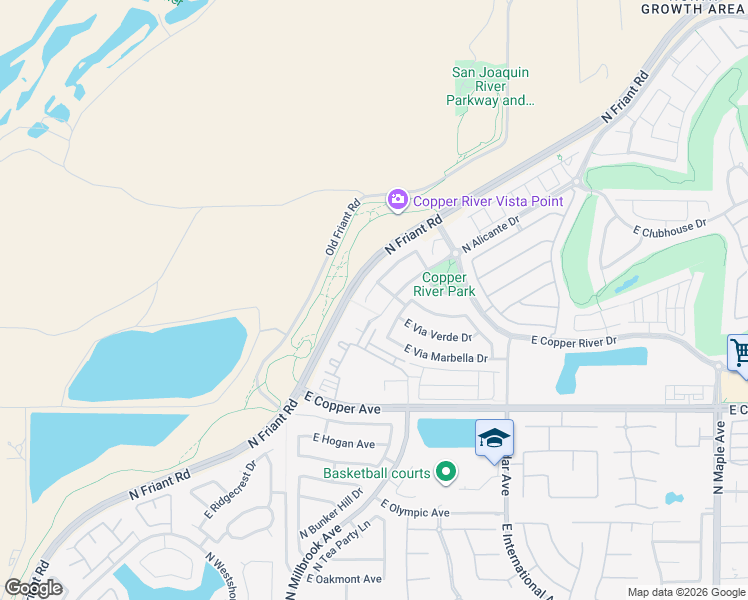 map of restaurants, bars, coffee shops, grocery stores, and more near 11294 North Via San Toma Drive in Fresno