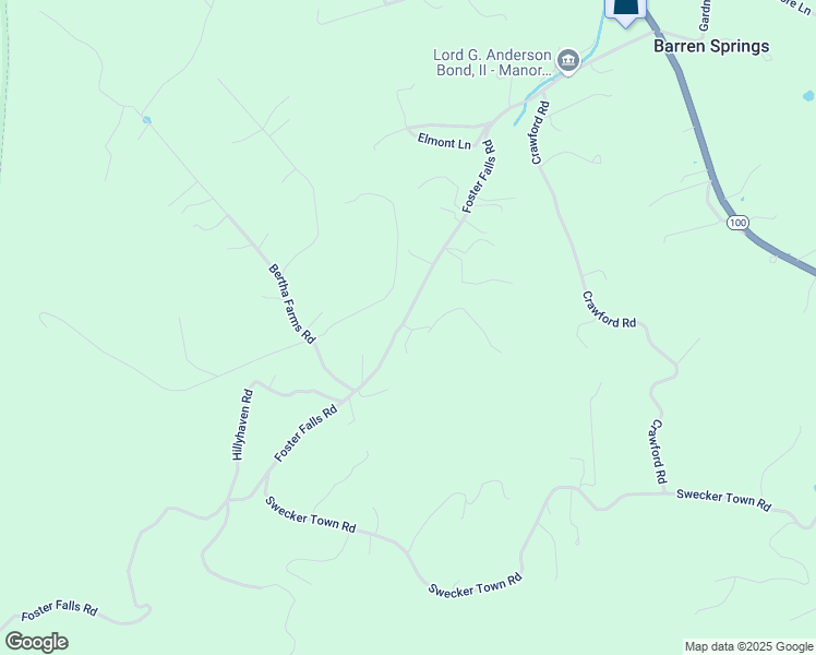 map of restaurants, bars, coffee shops, grocery stores, and more near 109 Ashbrook Lane in Barren Springs